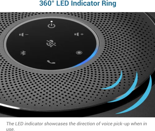 Vista 14 de Snom Altavoz de conferencia Bluetooth 5.0 C300 con 6 micrófonos, tiempo de llamada de 24 horas, control por aplicación, USB C, oficina en casa