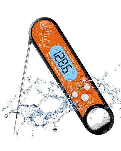 Termómetro de carne, termómetro de carne de lectura instantánea para cocinar, termómetro digital de alimentos rápido y preciso con luz de fondo,