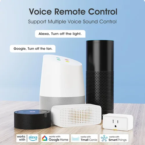 Vista 6 de Enchufe inteligente de 15A, toma WiFi para el hogar inteligente con puerto USB C, salida inteligente Tuya serie C Smart con control remoto