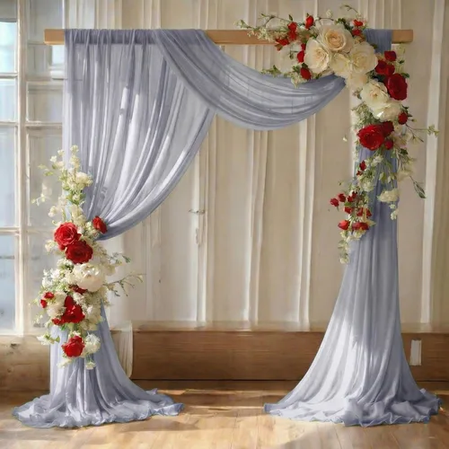 Vista 48 de MDS - Paquete de 1 panel (30 pulgadas de ancho x 40 pies de largo) para arco de boda, cortina de gasa transparente para boda, ceremonia, recepción