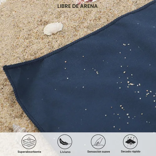 Vista 5 de Toalla de microfibra Rainleaf perfecta para viajes y gimnasio y camping. Secado rápido - Super absorbente - Ultra compacta - Liviana. Adecuada