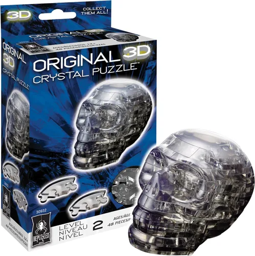 BePuzzled | Rompecabezas de cristal 3D original de cráneo, a partir de 12 años