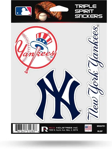 Rico MLB Yankees - Calcomanías de triple espíritu, multicolor, talla única (MSS4701)
