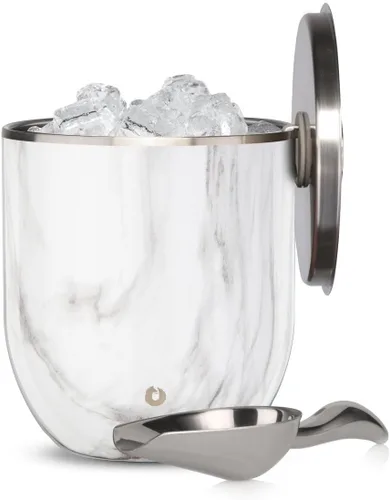 Vista 19 de Snowfox XL Premium Cubo de Hielo Aislado al Vacío de Doble Pared de Acero Inoxidable con Tapa/Cuchara, Accesorios para Bar, Cubo de Fiesta Grande