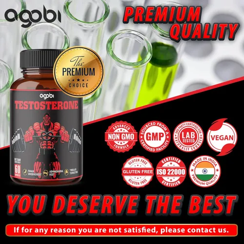 Vista 6 de agobi Suplemento de testosterona para hombres - 11 hierbas - Ashwagandha, Tribulus, Ginseng y más - 60 cápsulas durante 1 mes