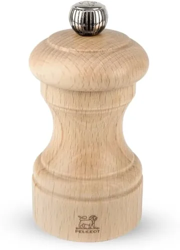 Peugeot - Molinillo de sal manual Bistro - Molinillo ajustable clásico - Madera de haya, natural