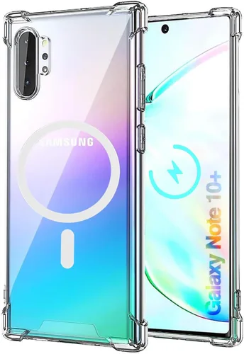 Vista 37 de Funda magnética para Samsung Galaxy Note 10 (6.3 pulgadas) [compatible con Magsafe] parachoques de TPU suave + parte trasera transparente