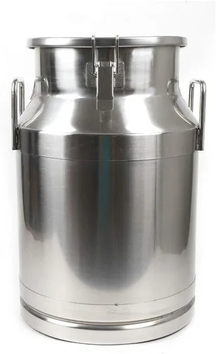 Vista 25 de Lata de leche de acero inoxidable de 5 litros, cubo de vino de 1.32 galones, jarra de leche con tapa sellada, resistente (sin grifo, 1.32 galones)