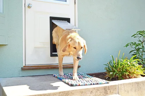 Vista 7 de Endura Flap Puerta de doble solapa para mascotas para instalaciones de puertas Elegante para puertas interiores y exteriores Marco de aluminio