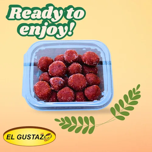 Vista 3 de El Gustazo Caramelos de bolas de tamarindo, Dulce de Tamarindo Natural, sabor dulce y picante, paquete de 8 onzas