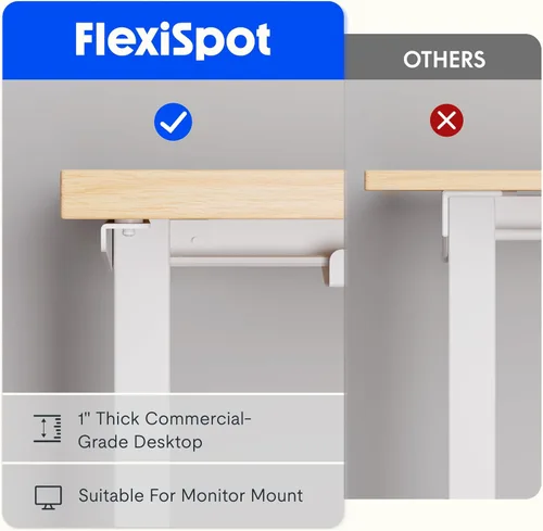 Vista 33 de FLEXISPOT Escritorio de esquina profesional con motor dual en forma de L, escritorio eléctrico de pie, escritorio de pie con altura ajustable, mesa