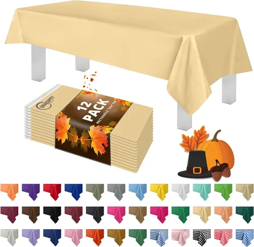 Vista 54 de Mantel de plástico de alta calidad - 54 in. x 108 pulgadas. Grandipity - Mantel rectangular (6 y 12 unidades), Agua (Aqua)