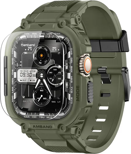 Vista 47 de amBand Compatible con Apple Watch Series 9/8/7/6/5/4 & SE 3/2/1 Correa de 41mm/40mm para Hombres, Caja M1 Deportiva y Resistente con Correa