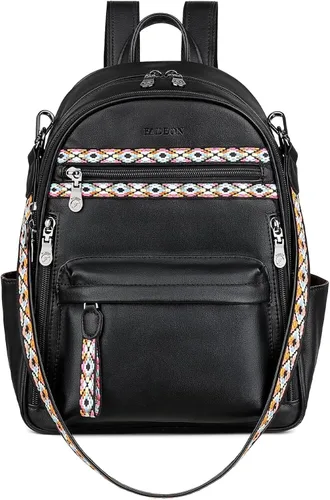 Vista 10 de FADEON Mochila pequeña para mujer, diseño de piel sintética, espaciosa, mini mochilas, multibolsillo, mochila de hombro a la moda, Mochilas Daypack