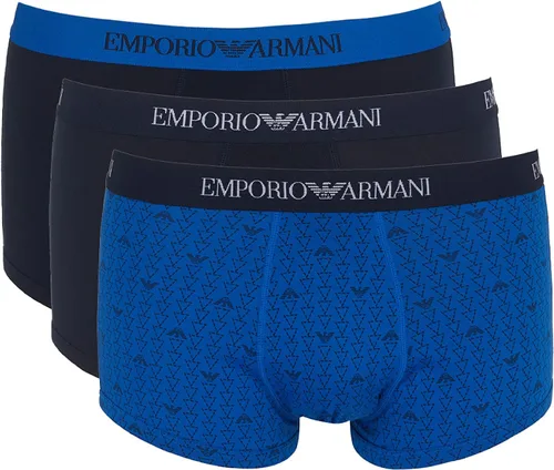 Vista 17 de Emporio Armani Troncos de algodón, paquete de 3 Azul Armani/Azul Armani/Azul Armani