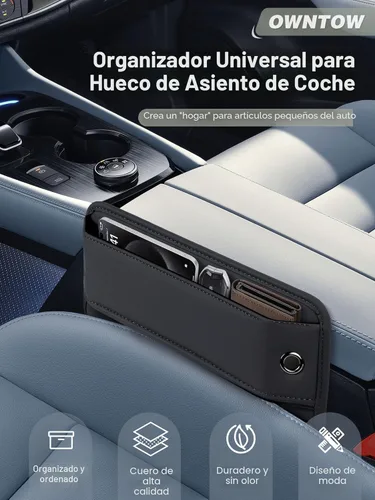 Vista 2 de Owntow Relleno Universal de Espacios para Automóvil, Organizador de Relleno de Espacios de Asiento de Cuero Premium, Elementos Esenciales para 1
