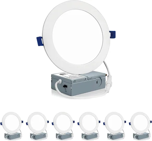 Vista 12 de Meconard Paquete de 6 Luces LED Empotradas de Techo de 4 Pulgadas con Caja de Conexiones, Luz Diurna 5000K, 9W=75W 750LM, Downlights Regulables sin
