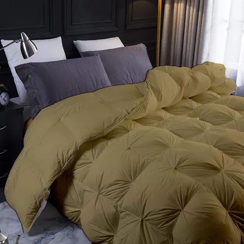 Vista 8 de Aqua Down Alternative Pinch Comforter- Twin Size 68 x 86 Inches 1 Piece All-Season Duvet Insert, 650-GSM with Corner Tabs 100% Egyptian Cotton