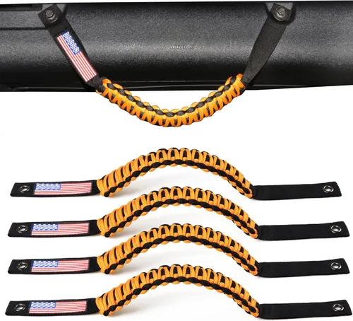 Vista 26 de Asas de Agarre para Barra Antivuelco para Ford Bronco 2021 2022 2023 2024 2025 de 2 Puertas 4 Puertas Accesorios Mango de Agarre de Paracord, Sin