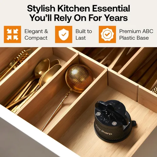 Vista 7 de AnySharp – EDICIONES – Afilador de cuchillos manos libres - Herramienta de afilado fácil de usar con base de succión PowerGrip y ángulo