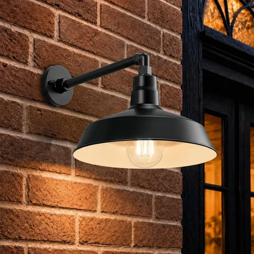 Vista 3 de 14 pulgadas. RLM Warehouse - Pantalla con brazo de cuello de cisne y bombilla Led A19 5000K de 9W