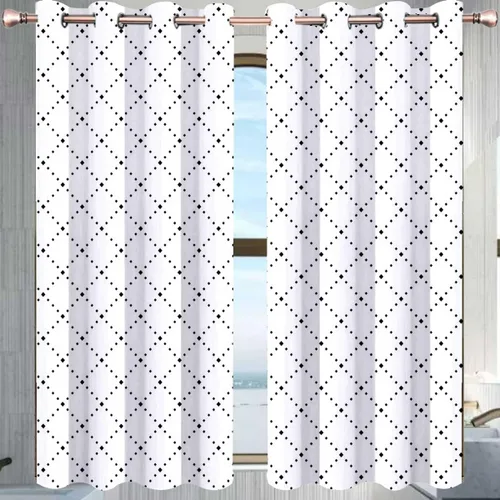 Vista 3 de Cortinas pastel para sala elegantes modernas, 2 paneles geométricos, línea de celosía, cortina de cocina moderna, decoración de interiores de 85