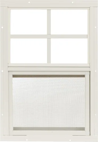 Vista 4 de Ventanas de cobertizo de 18 x 23 pulgadas (paquete de 1) Ventanas corredizas con vidrio templado y mallas Montaje al ras, marcos de aluminio