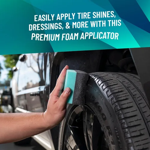 Vista 2 de Aplicador grande Durafoam contorneado para neumáticos Chemical Guys (ACC-300-5), pack de 5, paquete de de 2
