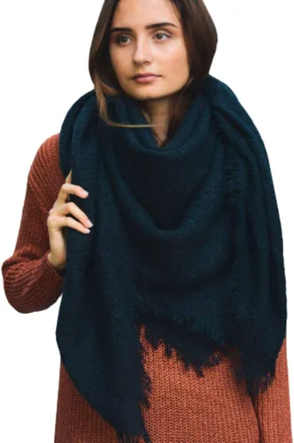 Bufanda de manta a cuadros, color sólido, chal de mohair cuadrado, bufanda para mujer