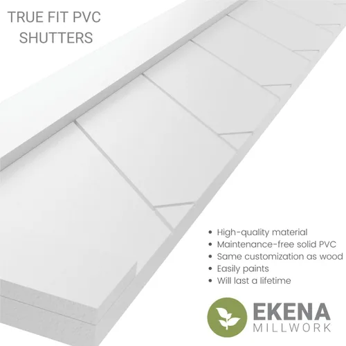 Vista 9 de Ekena Millwork TFP001HB18X059AN - Persianas de montaje fijo de PVC de un solo panel de espiga de estilo moderno de ajuste verdadero