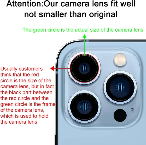 Vista 7 de Reemplazo de lente de cristal de cámara trasera OEM para iPhone 13 Pro y iPhone 13 Pro Max con adhesivo preinstalado y kit de herramientas