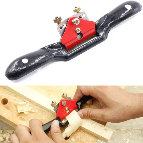 Vista 5 de Plano de radios ajustable con base plana y hoja de metal, herramienta de mano para madera de trabajo de madera, para madera de madera (10 pulgadas)