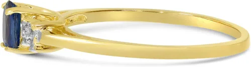 Vista 5 de Anillo de zafiro y diamante en oro amarillo de 14 quilates