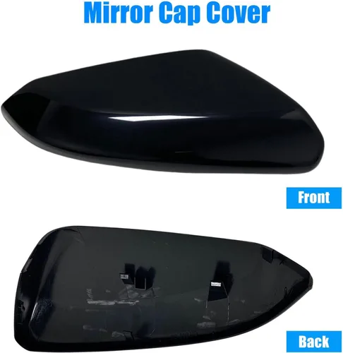 Vista 4 de Priprilod Cubierta para tapa del espejo lateral derecho del pasajero compatible con Honda Civic 2016 2017 2018 2019 2020 2021 negro brillante