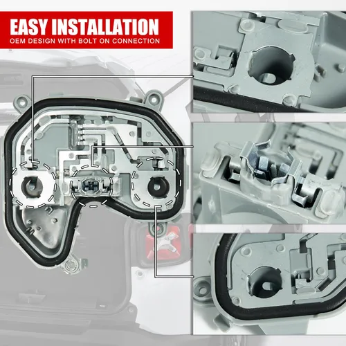 Vista 4 de Soporte para lámpara trasera izquierda del lado del conductor con arnés compatible con Jeep Renegade 2015 2016 2017 2018 2019 2020 2021 2022 2023