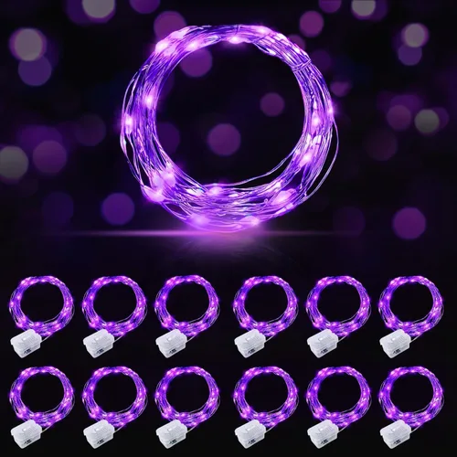 Vista 57 de AIKEI Paquete de 12 luces LED de hadas que funcionan con pilas, guirnaldas de luces impermeables de 7 pies, 20 luces LED de luciérnagas estrelladas
