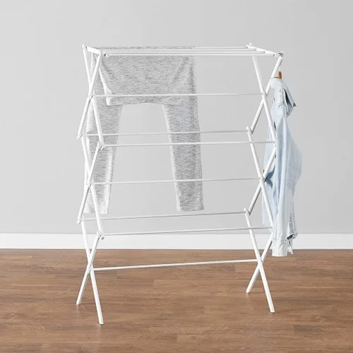 Vista 3 de EYHLKM - Perchero plegable para secar al aire y secar la ropa, gancho para bata montado en la pared, estante de secado de ropa para baño
