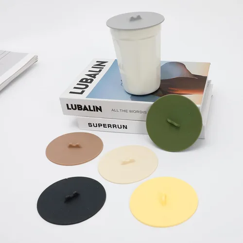 Vista 6 de 6 tapas de silicona para tazas, cubiertas de silicona reutilizables, tapas universales de colores, sellado hermético a prueba de polvo para tazas