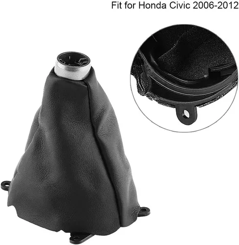 Vista 2 de Qiilu - Funda para maletero de palanca de cambios 2006-2012, cubierta antipolvo de piel sintética para palanca de cambios manual