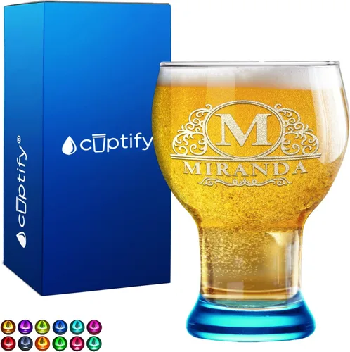 Vista 20 de Vaso de cerveza personalizado con nombre de círculo elaborado de 16 onzas, parte inferior negra, grabado maestro selecto, con texto personalizado