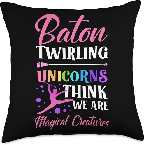 Vista 4 de Majorette & Baton Twirler Shirts & Merch Twirling. Majorette Baton Twirler Throw Pillow, 16x16, Multicolor
