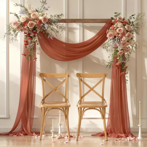 Vista 27 de PARTISKY Tela drapeada para arco de boda, cortinas negras de 19 pies, cortinas transparentes para telón de fondo, decoración de arco de boda