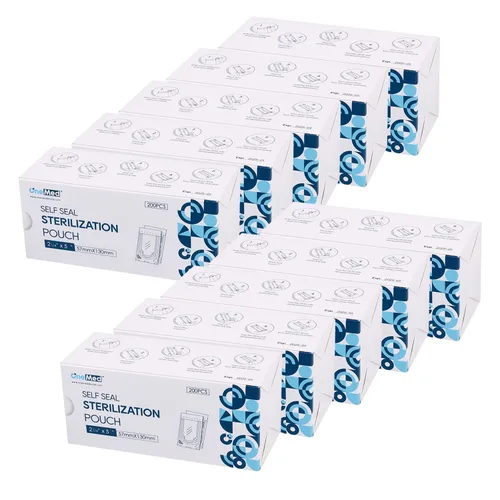 Vista 24 de 200 Bolsas de Esterilización Dental Autosellables 3.5x10 pulgadas 200/Caja 1 Caja
