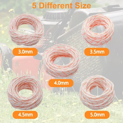 Vista 4 de Cuerda de arranque de retroceso de 0.118 in, cuerda de tracción de 32.8 ft, cortadora de cepillo, cortadora de césped para motosierra Stihl, cable