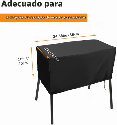 Vista 2 de Luxiv - Cubiertas negras de patio para estufa de campamento de 2 quemadores, cubierta resistente para estufa de campamento de 2 quemadores, cubierta