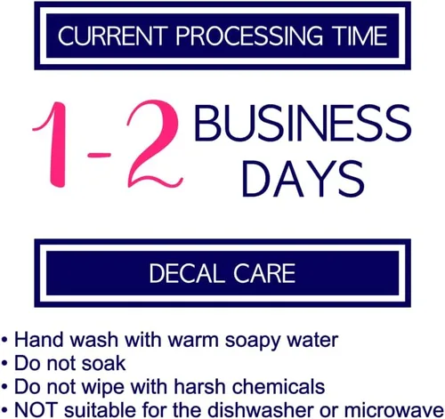 Vista 3 de Calcomanías de flores para vasos, tu elección de colores y nombre Decals by ADavis