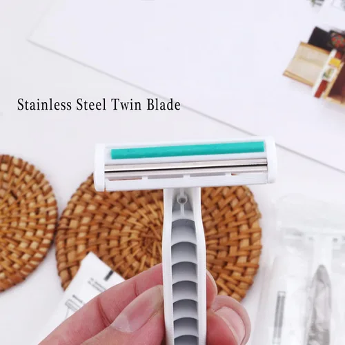 Vista 3 de Maquinillas de afeitar desechables a granel paquete de 30, maquinillas de afeitar desechables a granel grises envueltas individualmente, maquinillas