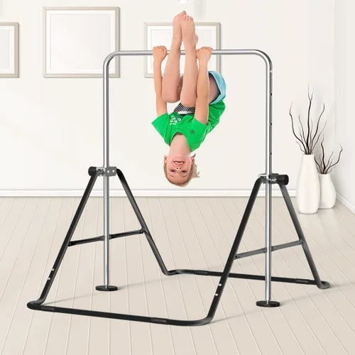 Vista 8 de FBSPORT Gymnastics Bar for Kids, Adjustable Height Gymnastic Horizontal Bars,Junior Training Bar Children Folding Training Monkey Bars for Home Using