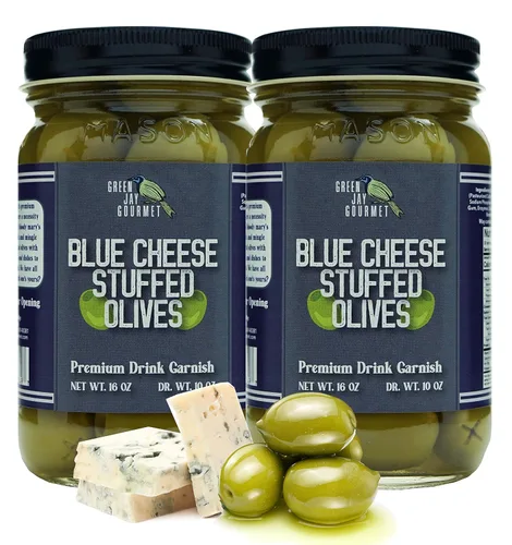 Vista 50 de Green Jay Gourmet Aceitunas Rellenas de Queso Jalapeño Jack – Aceitunas Verdes Rellenas de Queso para Guarnición de Cóctel y Tabla de Quesos