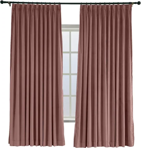 Vista 19 de ChadMade Pinch - Cortina plisada de terciopelo con aislamiento térmico y forro para oscurecer la habitación, con forro, cortina plisada de 27